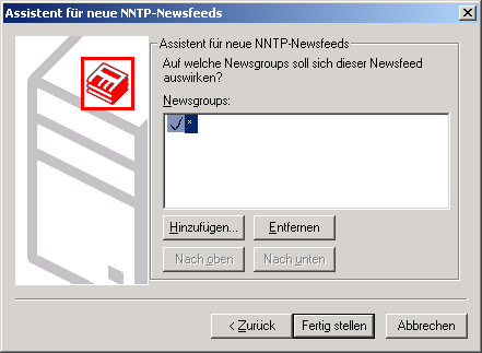Assistent fo new NNTP-Newsfeeds - remove *